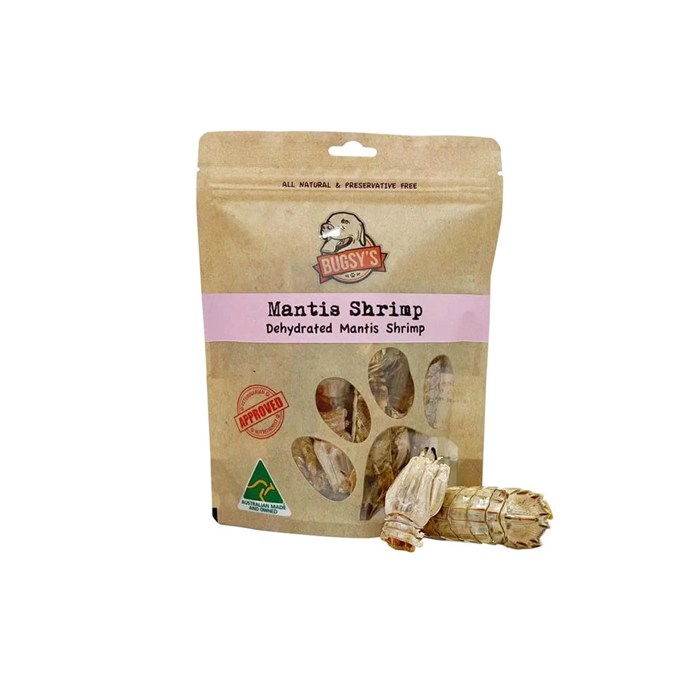 BUGSY'S Dehydrated Mantis Shrimps Dog Treats 50g