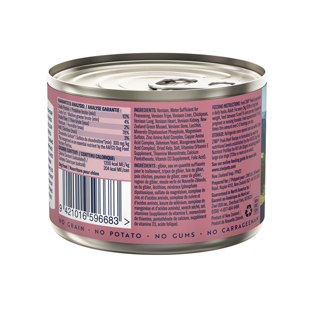 ZIWI Peak Venison Recipe Grain Free Dog Food
