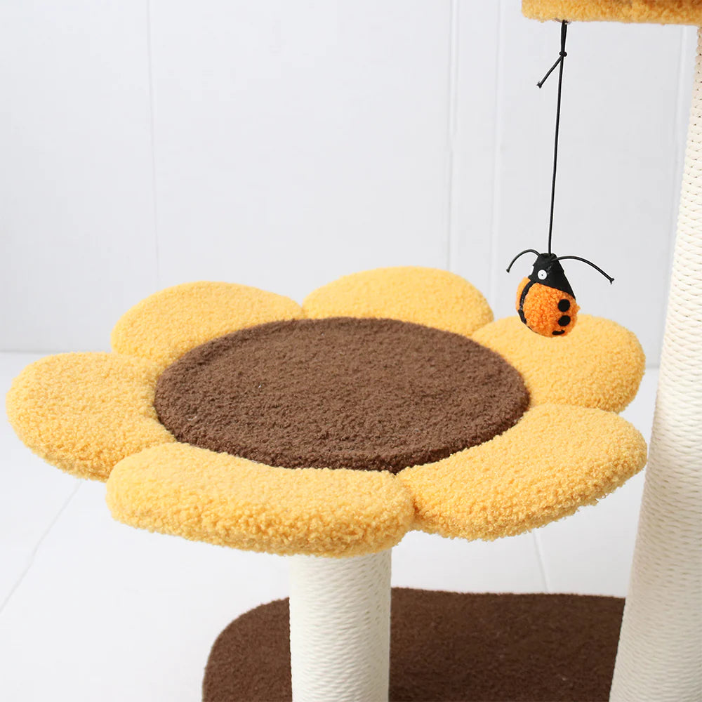 CMISSTREE 2-Level Sunflower Cat Scratching Tree