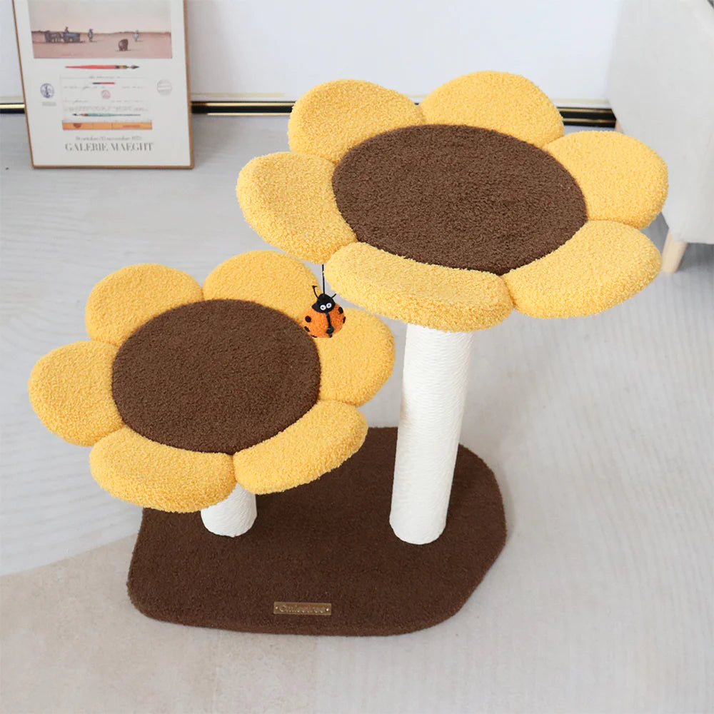 CMISSTREE 2-Level Sunflower Cat Scratching Tree