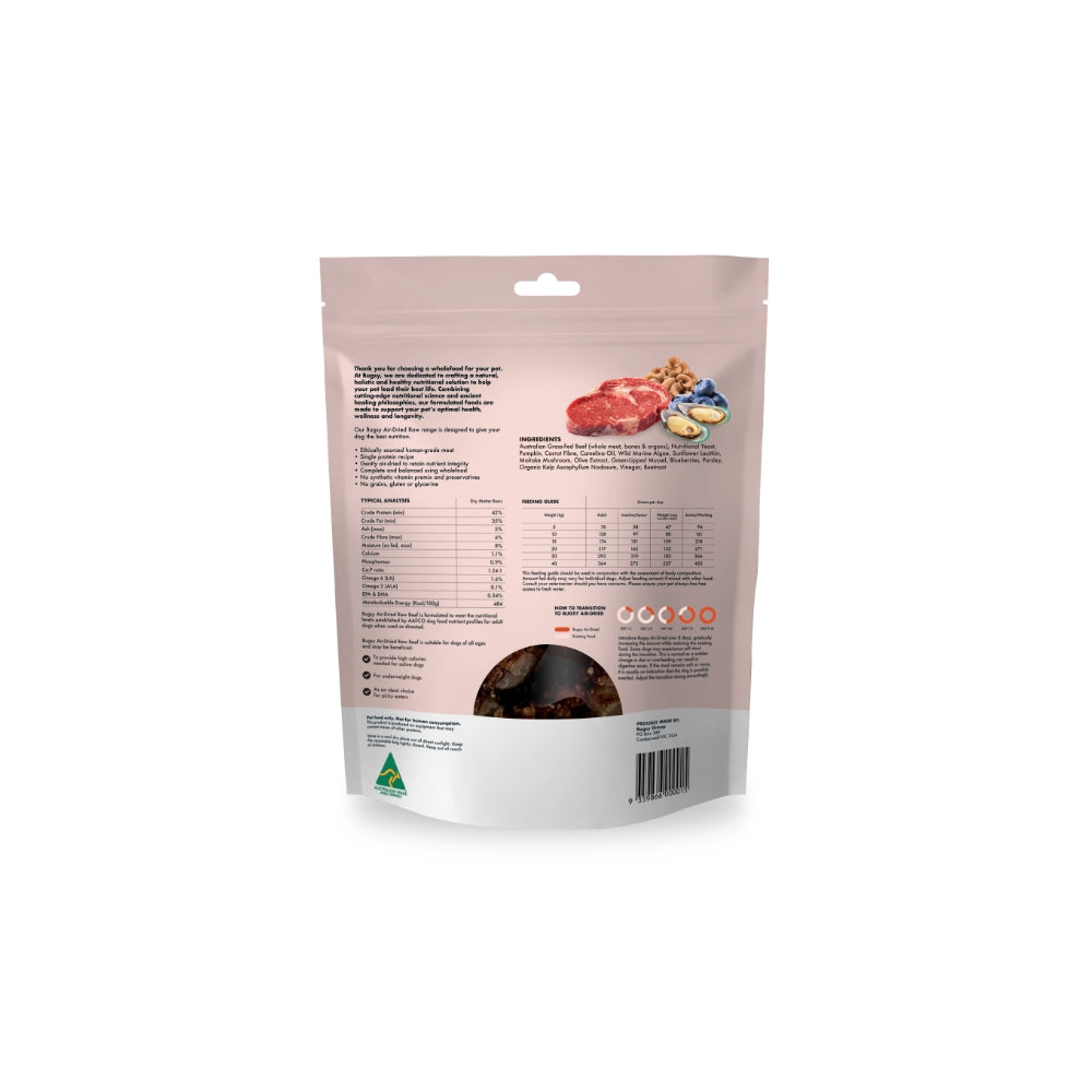 BUGSY'S Complete & Balanced Air Dried Beef Dog Food 328g