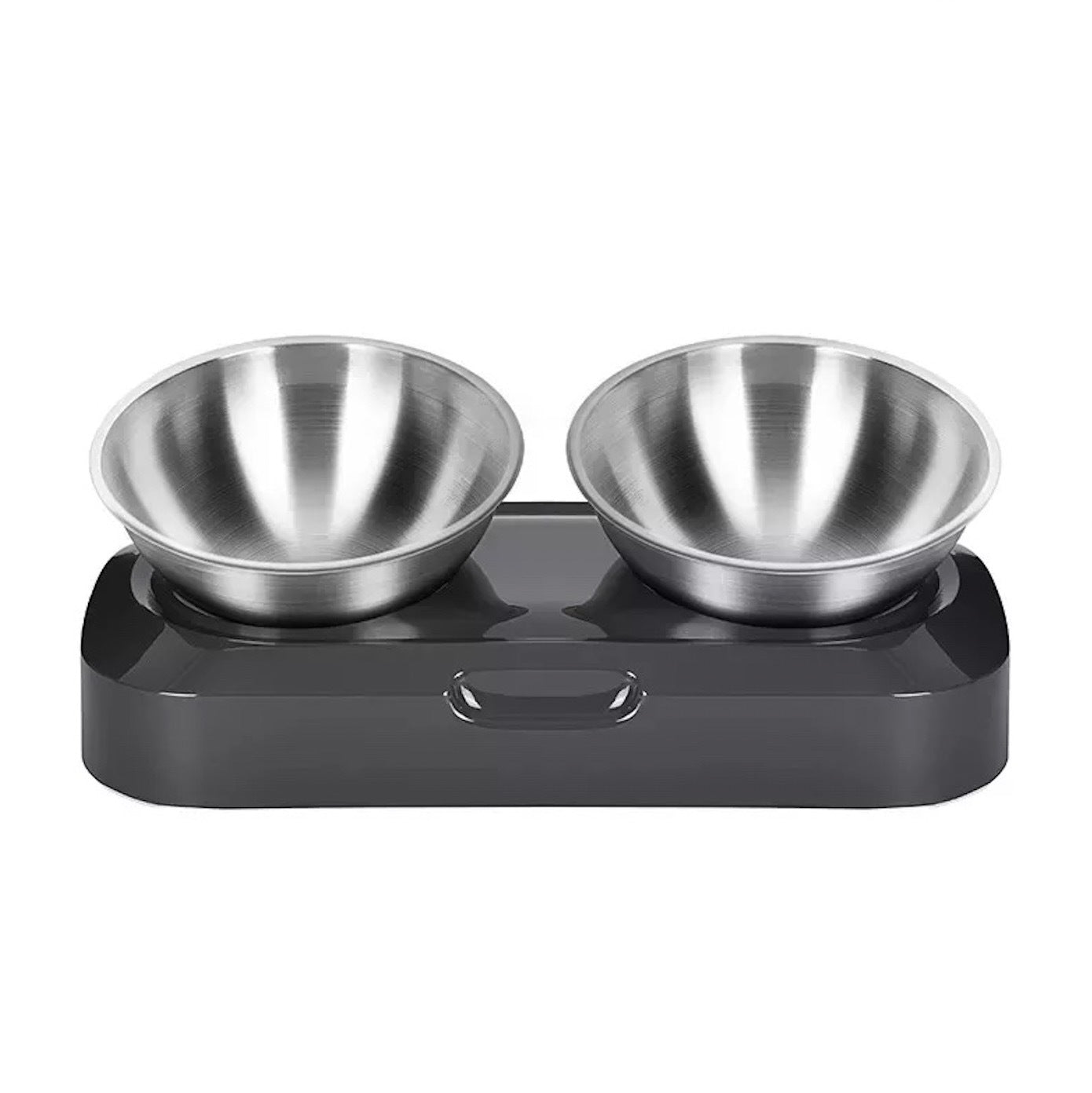 Stainless Steel Pet Cat Dog Kitten Puppy 15° Adjustable Feeding Bowl Double