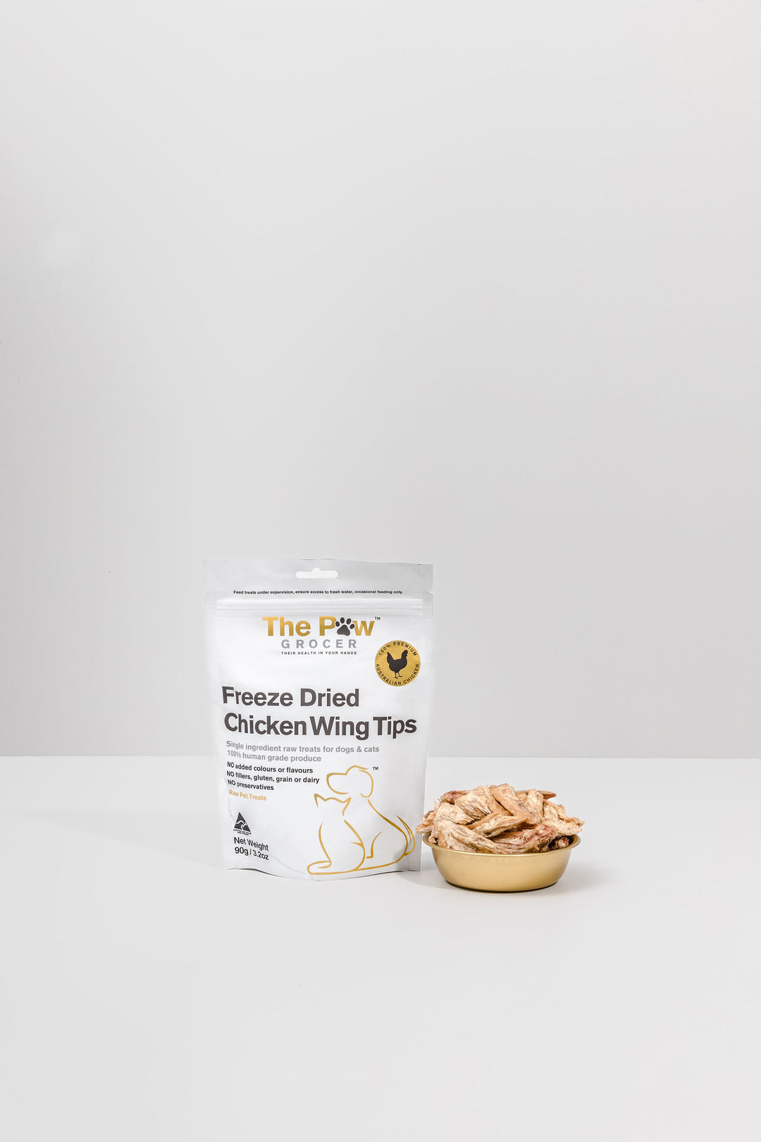 The Paw Grocer Freeze Dried Dog and Cat Treats Dried Chicken Wing Tips 90g