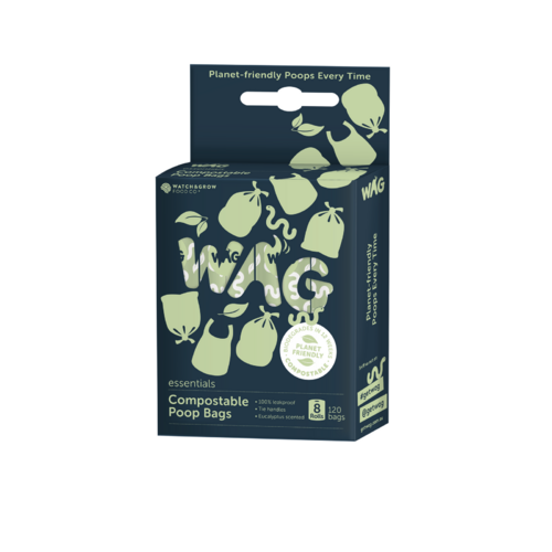 WAG Compostable Poop Bags with Handle Dog Waste Bags 60 Pack