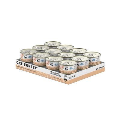 CAT FOREST Classic Tuna White Meat with Seabream in Gravy Canned Cat Food 24x85g