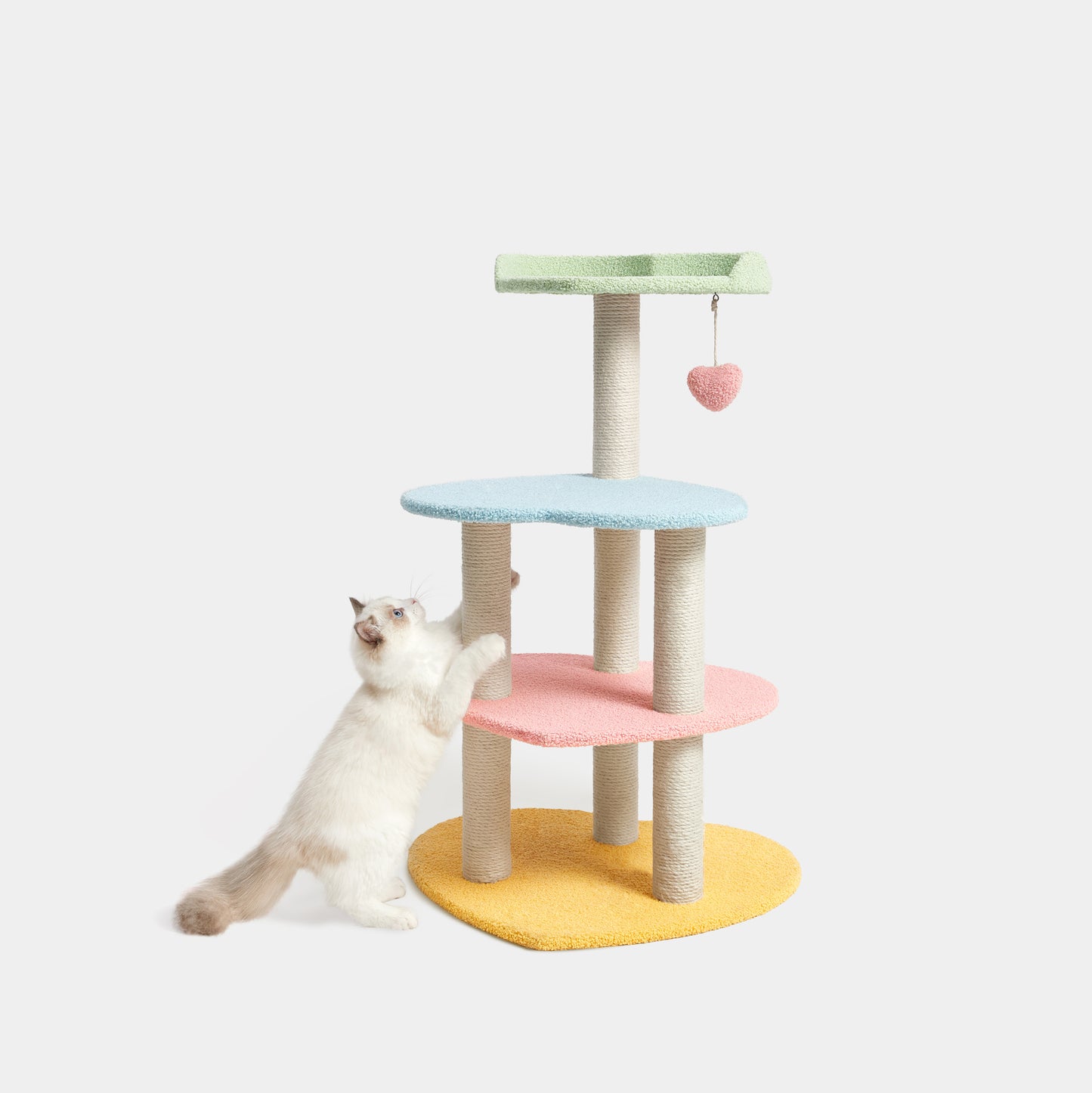 Vetreska Heart-shaped Cat Tree Scratching Post Scratcher Tower Climbing Toy House