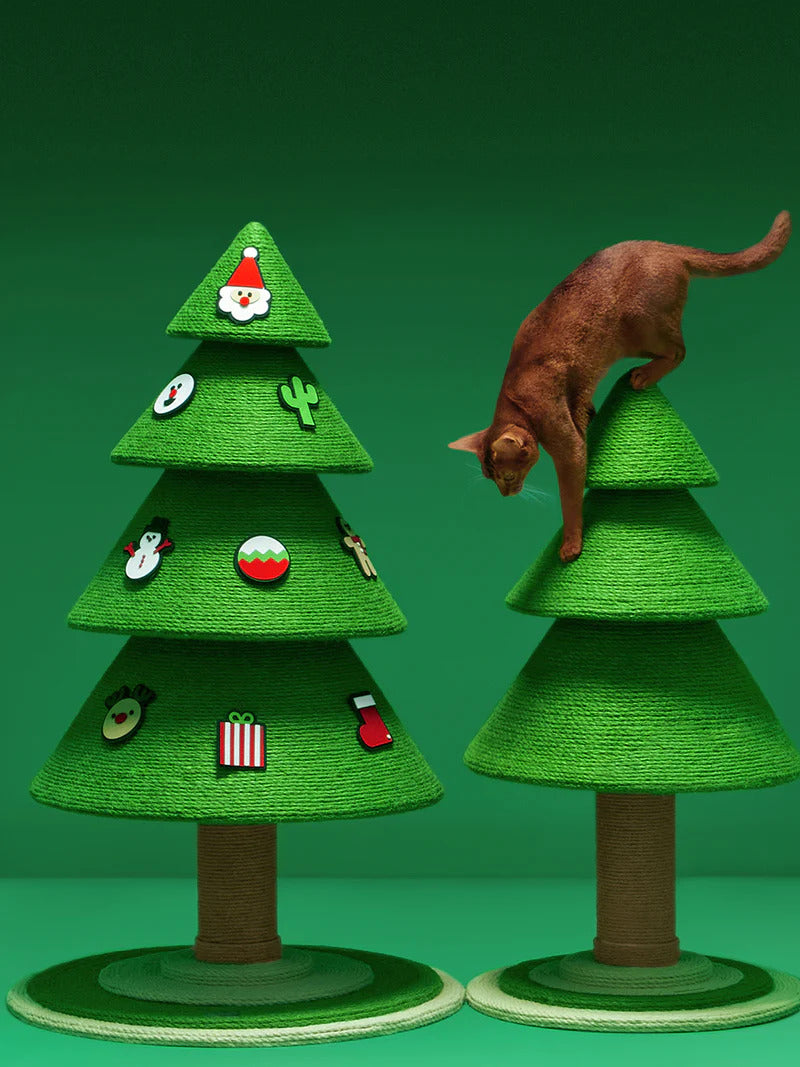 VETRESKA Christmas Tree Cat Scratching Post Sisal Rope Vertical Durable Xmas Gift