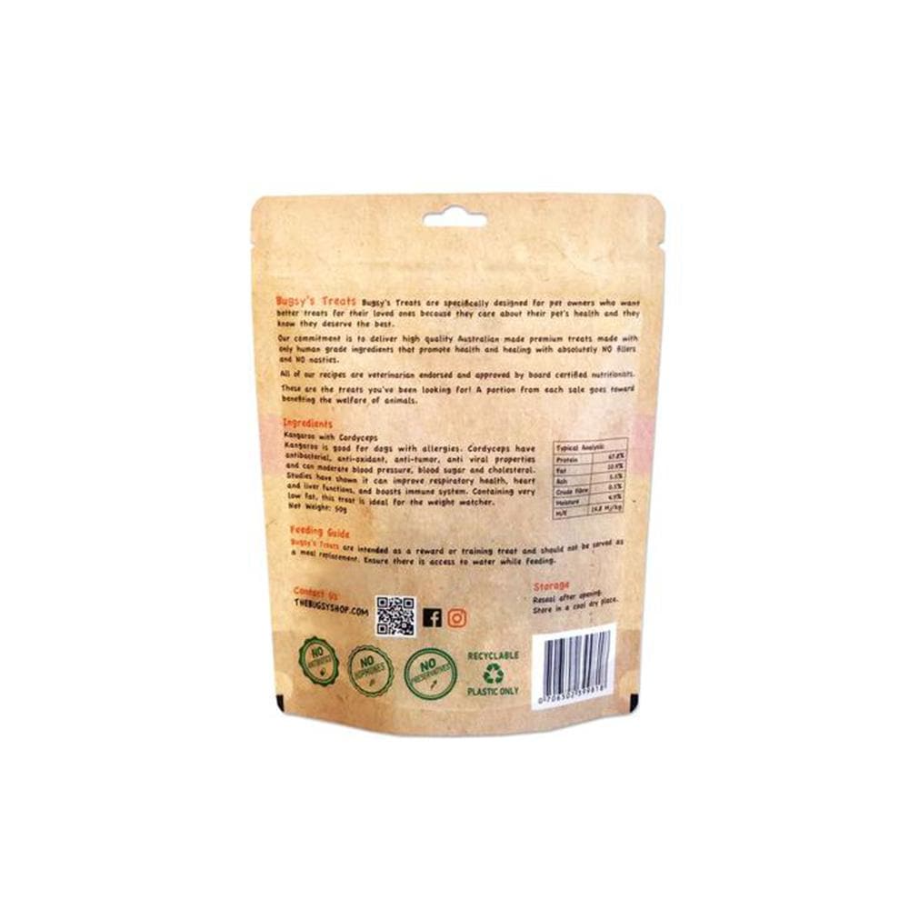 BUGSY'S Cordy Kang Kangaroo and Cordyceps Dog Nature Treats 70g