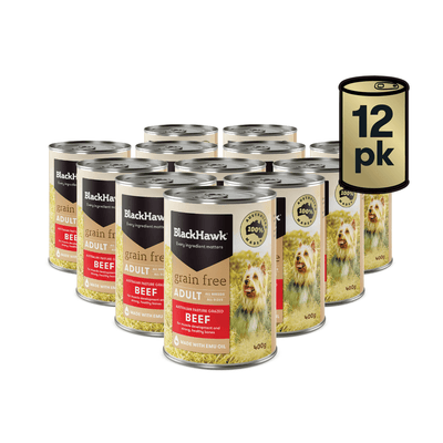 Black Hawk Grain Free Adult Beef Wet Dog Food Can