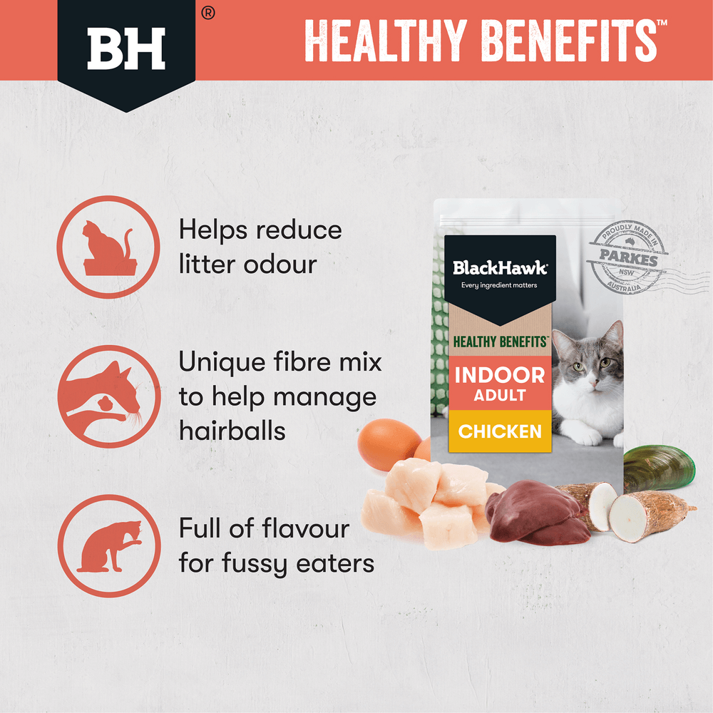 Black Hawk Healthy Benefits Dry Cat Food Adult Indoor Chicken