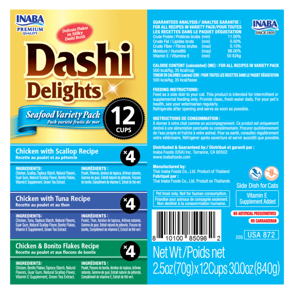 Inaba Dashi Delights Seafood Variety Pack Cat Treats