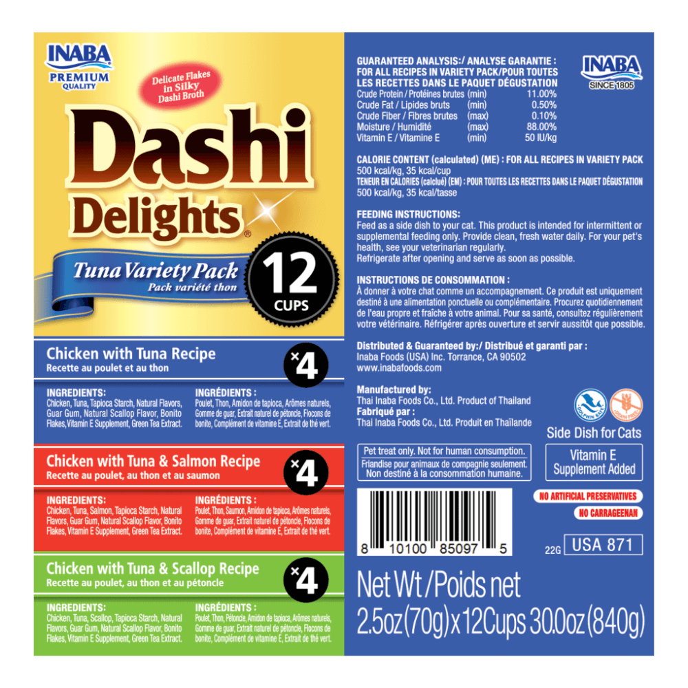 Inaba Dashi Delights Tuna Variety Pack Cat Treats