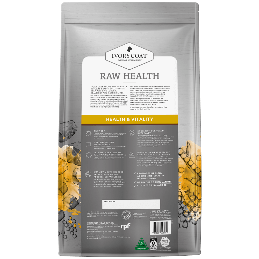 Ivory Coat Raw Health Adult Health And Vitality Dry Dog Food