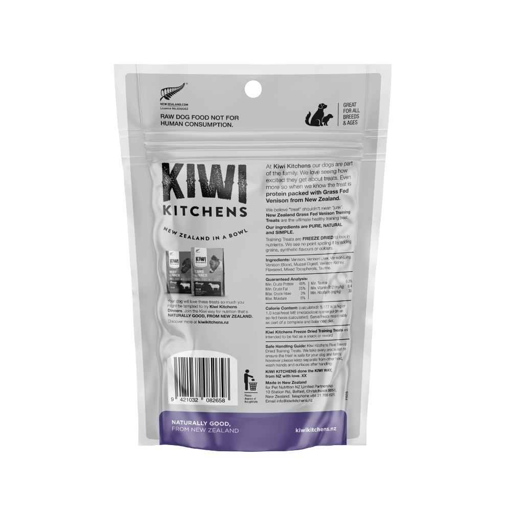 Kiwi Kitchens Freeze Dried Venison Dog Training Treats