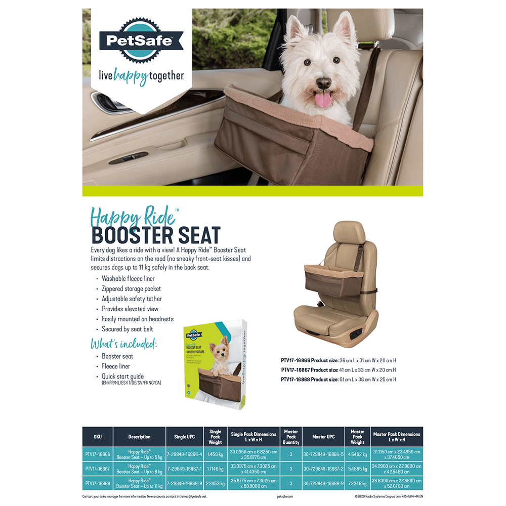 Petsafe Happy Ride Dog Booster Seat Brown 5 Kg