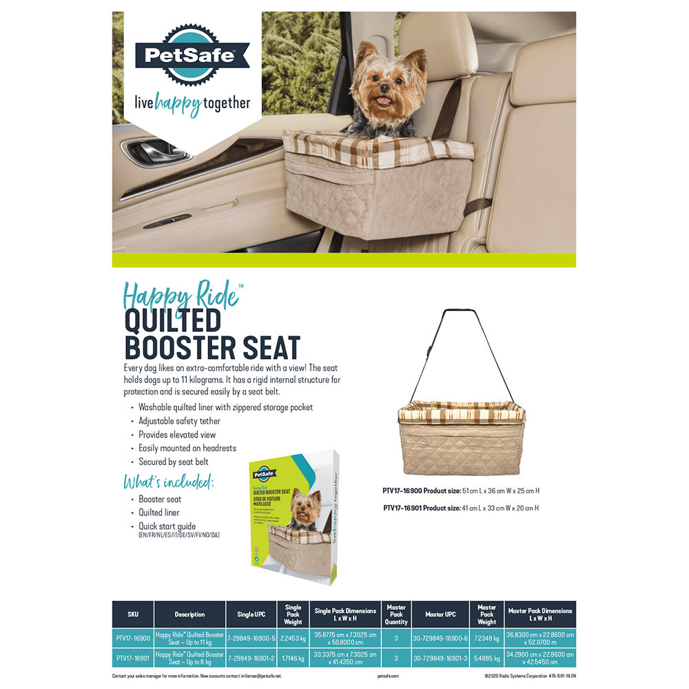 Petsafe Happy Ride Quilted Dog Booster Seat