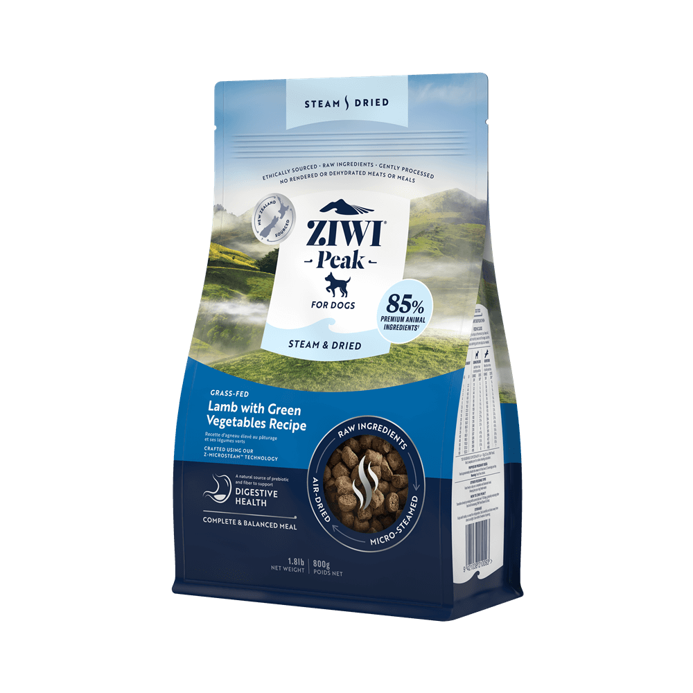Ziwi Peak Steam And Dried Grass Fed Lamb With Green Vegetables Dry Dog Food