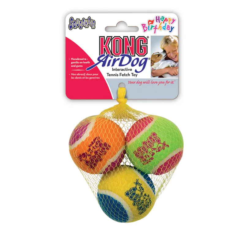 KONG DOG AIRDOG SQUEAKER BIRTHDAY BALLS (AST2Y)