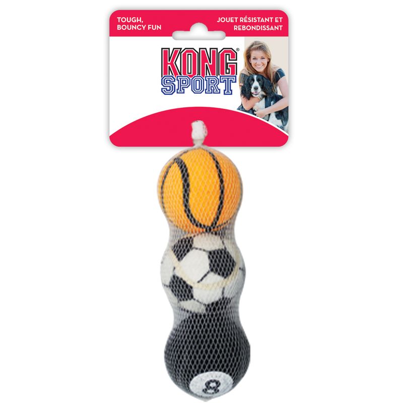 KONG DOG AIRDOG SPORT BALLS ASSORTED 3 PACK SMALL (ABS3)