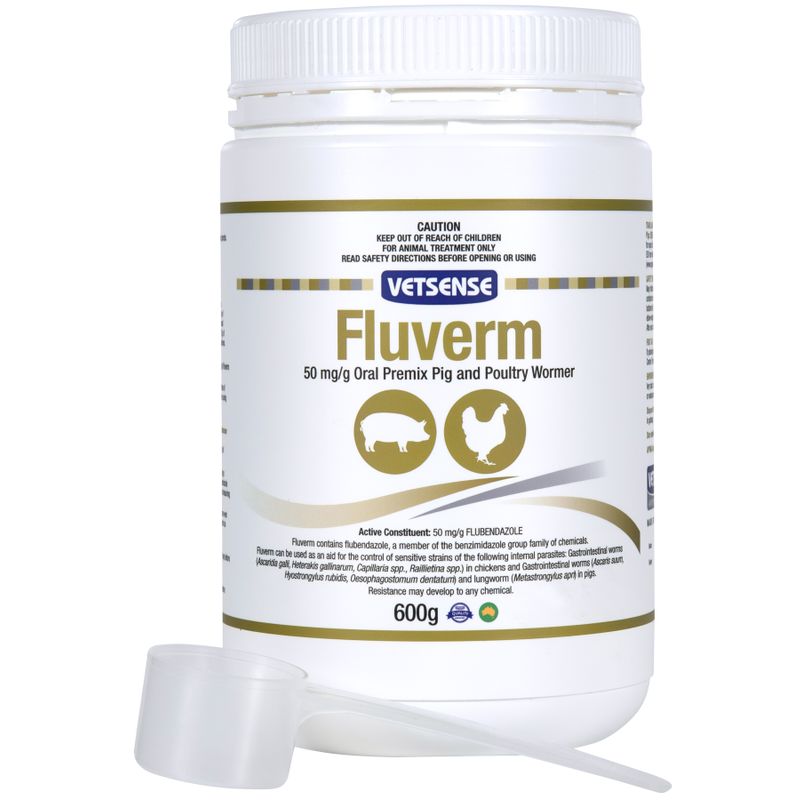 VETSENSE FLUVERM PIG & POULTRY WORMER 600G