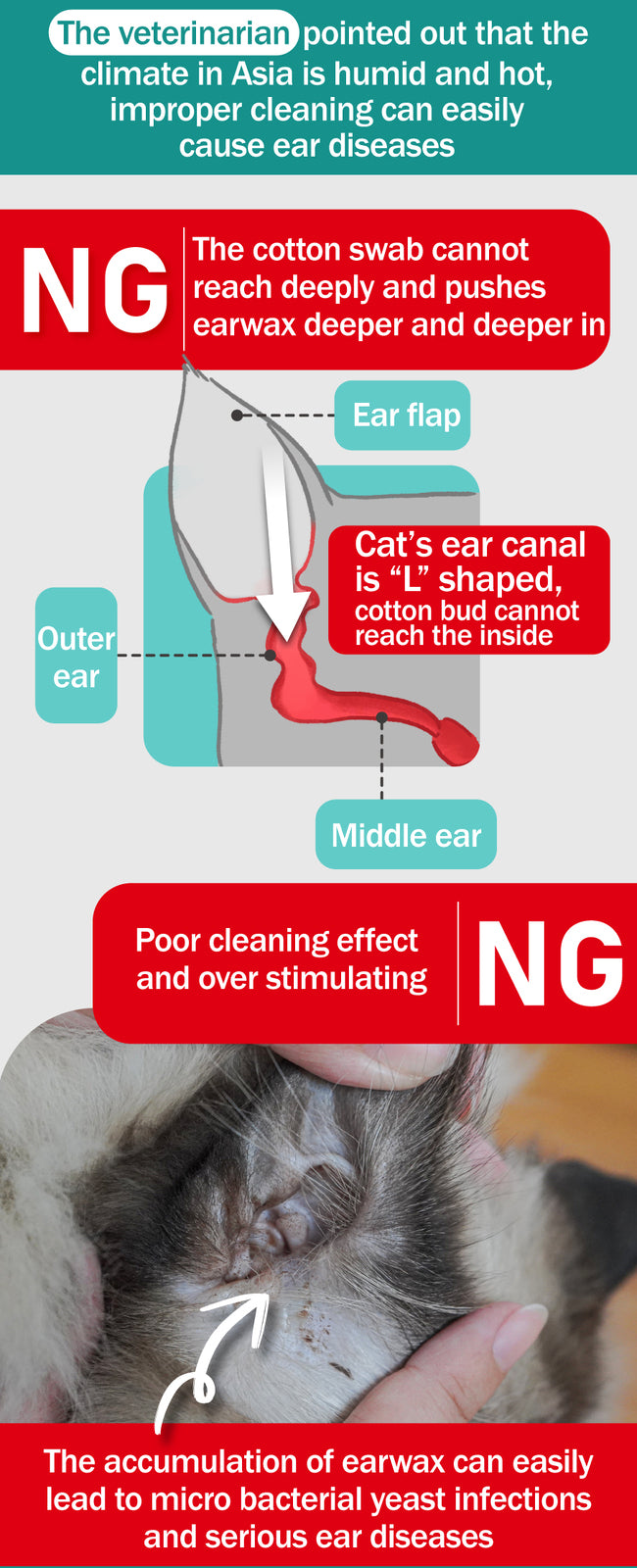 Pet Ear Cleaner Liquid for Dogs Cats Otic Smell Odor Remover Wash Ears Care ODOUT