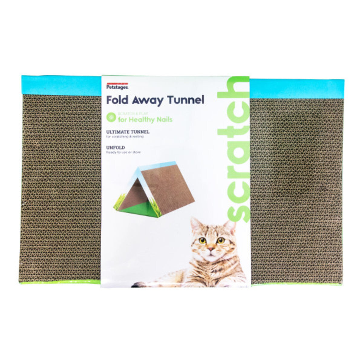 Petstages Triangle Cat Scratcher Bed Pad Tunnel Cardboard Lounge Scratching Toy