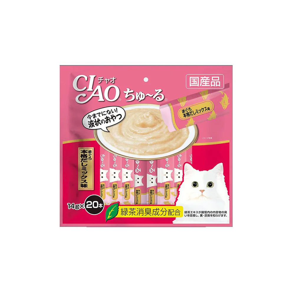 CIAO Churu Tuna in Japanese Flavor Broth Wet Cat Treats 20x14g