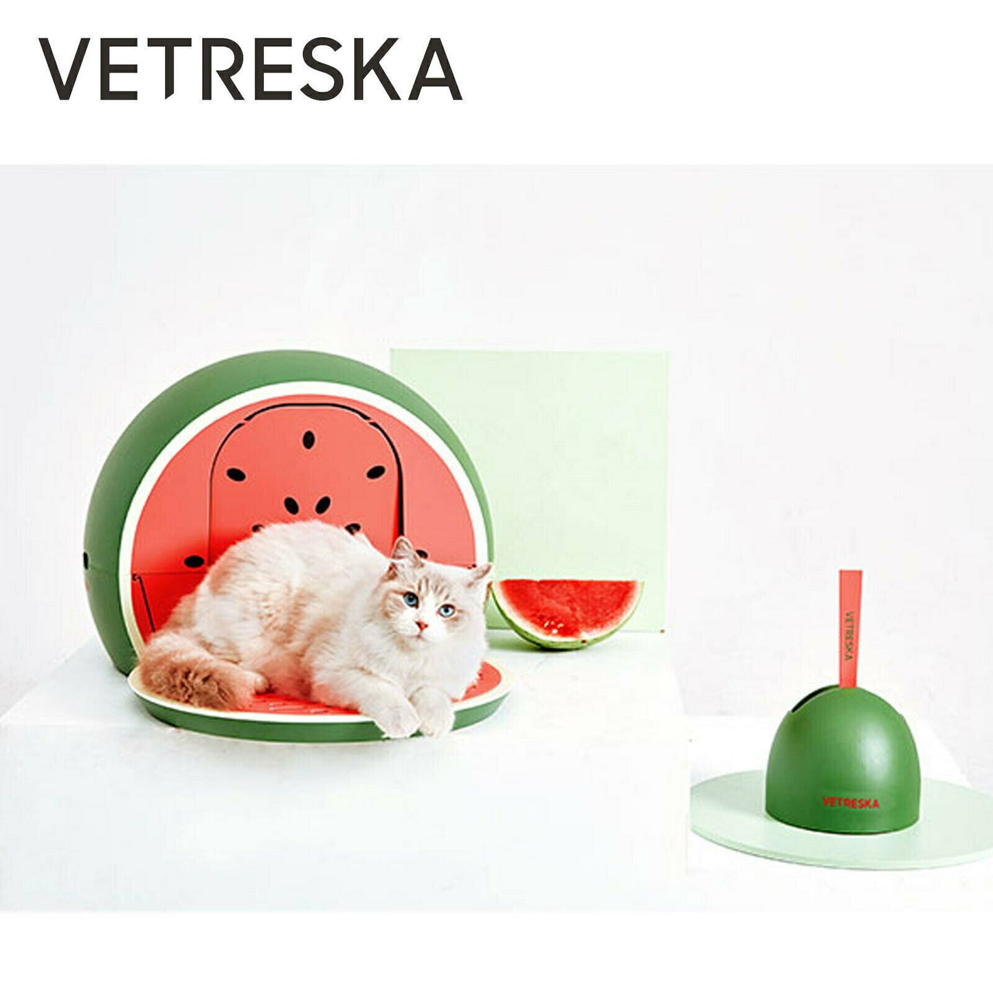 VETRESKA Cat Kitty Fruity Portable Toilet Litter Box Tray House Lid Scoop Set