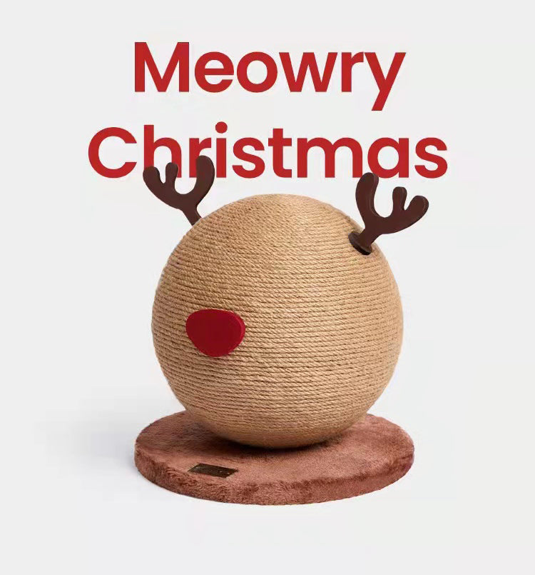 Natural Sisal Pet Cat Scratching Ball Interactive Cat Scratcher Toy Xmas Gift VETRESKA