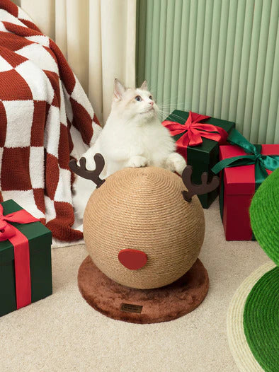 Natural Sisal Pet Cat Scratching Ball Interactive Cat Scratcher Toy Xmas Gift VETRESKA