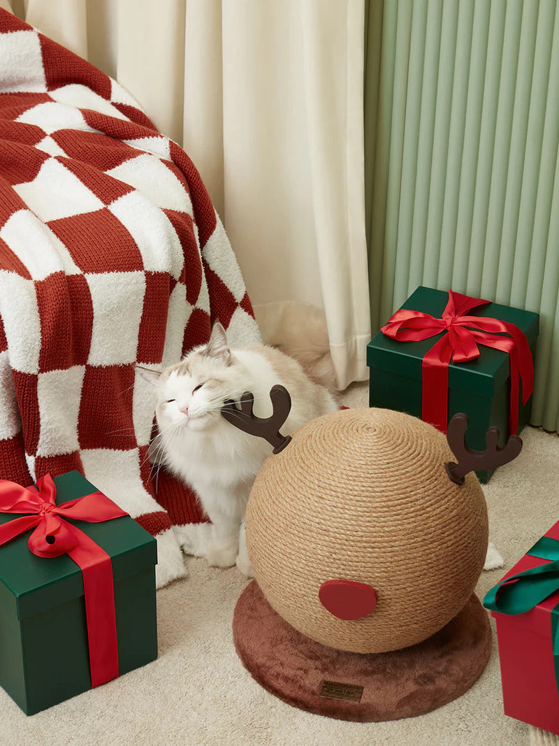 Natural Sisal Pet Cat Scratching Ball Interactive Cat Scratcher Toy Xmas Gift VETRESKA