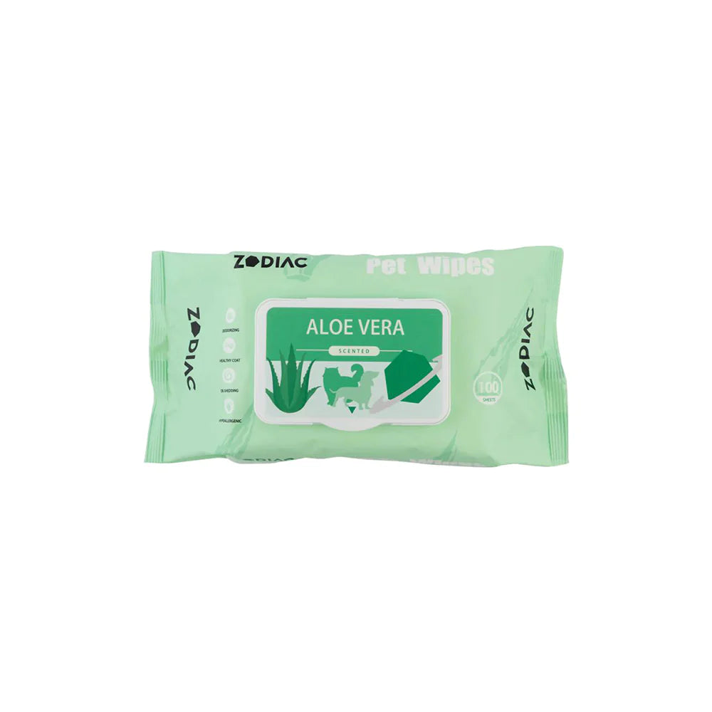 ZODIAC Aloe Vera Pet Grooming Wipes 100pcs (bag)