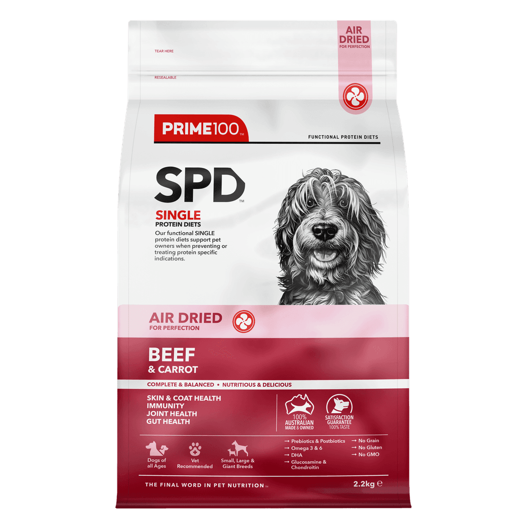 Prime100 SPD Air Dried Beef & Carrot Dry Dog Food