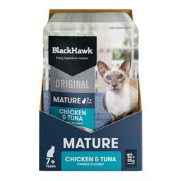 Black Hawk Original Mature 7+ Chicken Tuna in Gravy Wet Cat Food