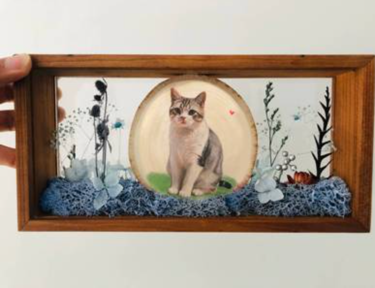 Pet portrait custom woodcut