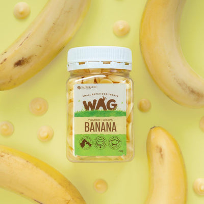WAG Banana Yoghurt Drops dog treats 250g