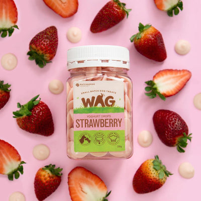 WAG Strawberry Yoghurt Drops dog treats 250g