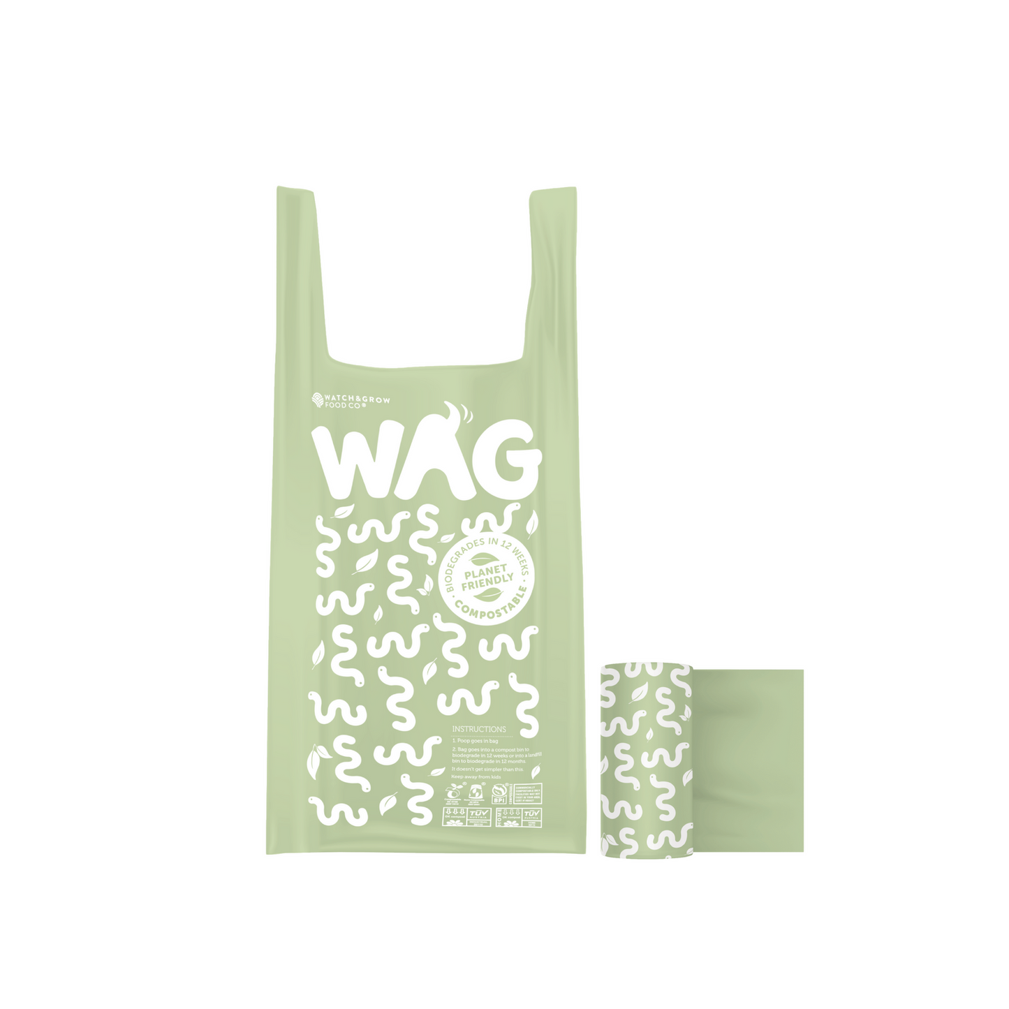 WAG Compostable Poop Bags with Handle Dog Waste Ba