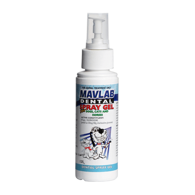 Mavlab Dental Spray Gel 125g dog cat horse pet tee