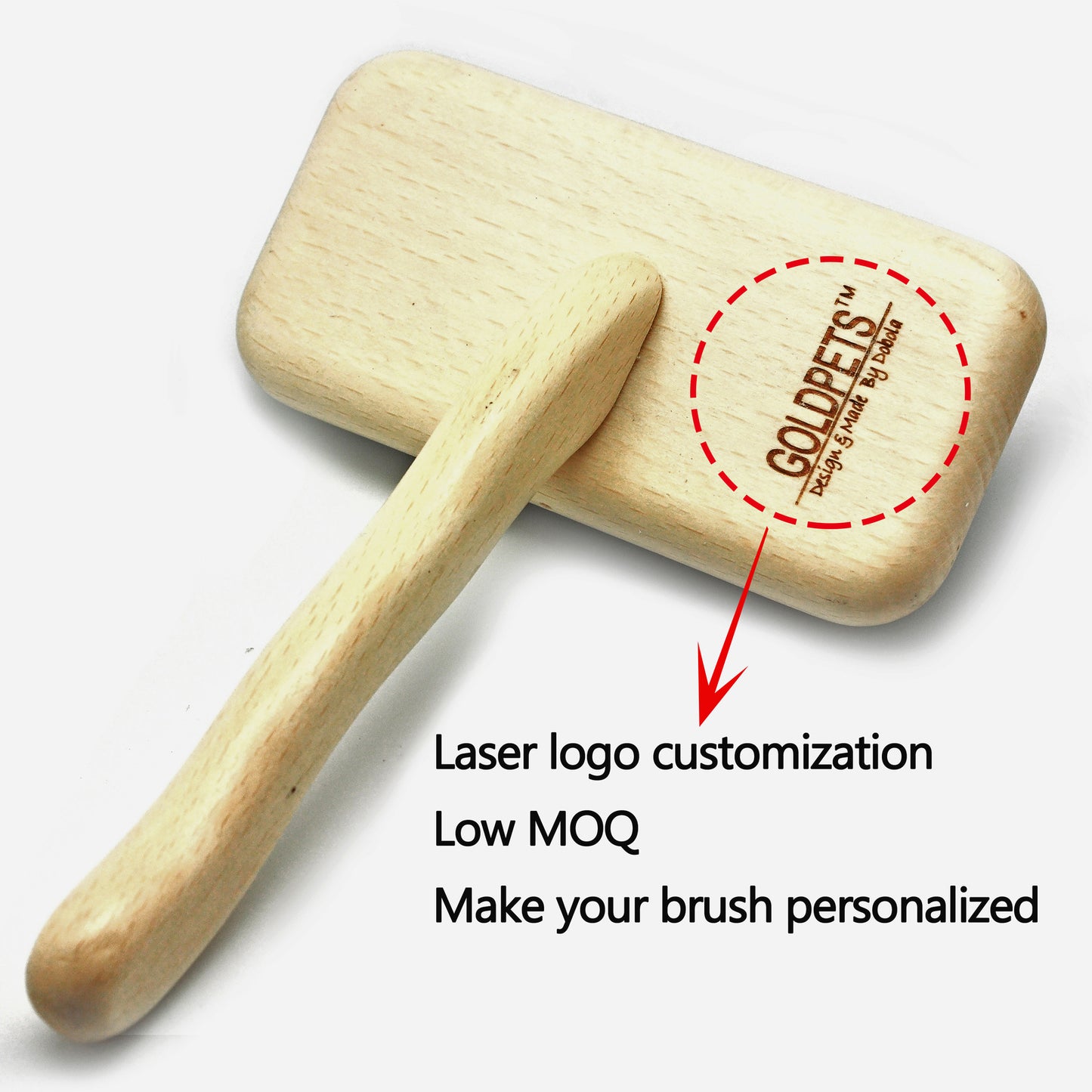 GOLDPETS Pet Cat Grooming Comb Beech slicker Brush