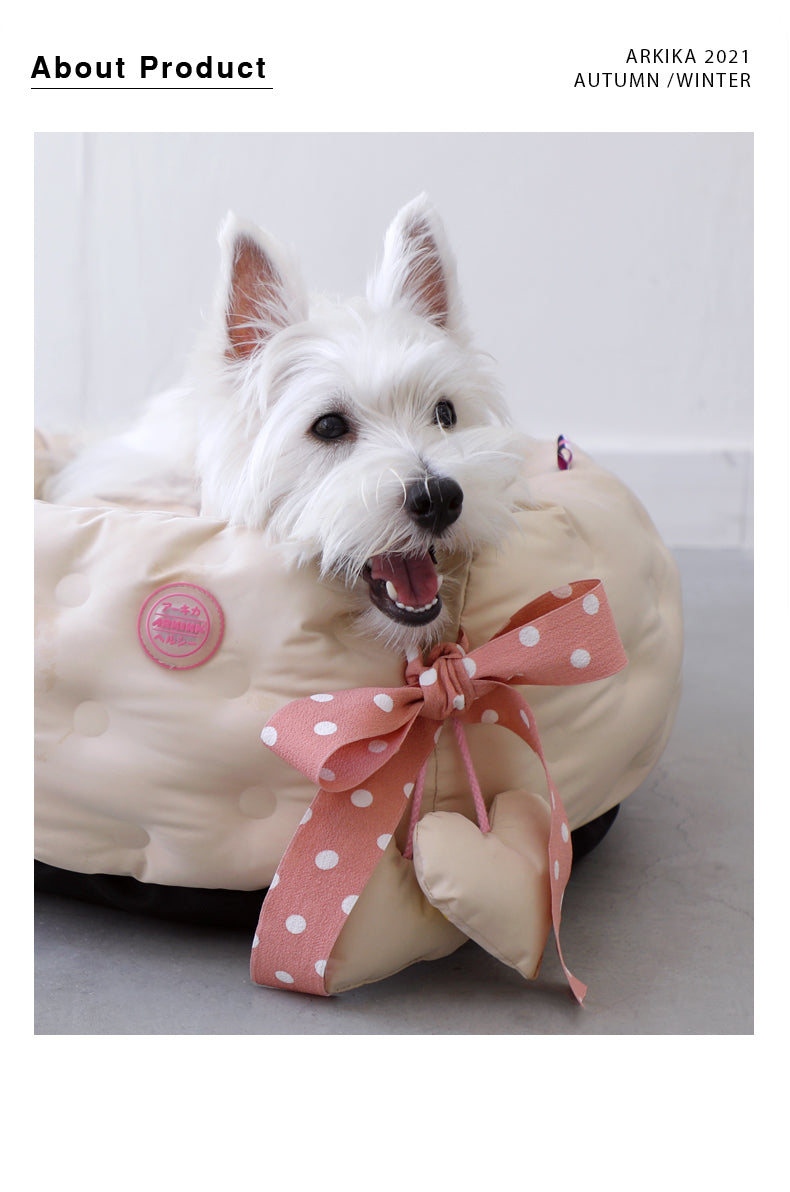 ARKIKA Pet Dog Cat Bed Dots Soft Cushion Warm Calm