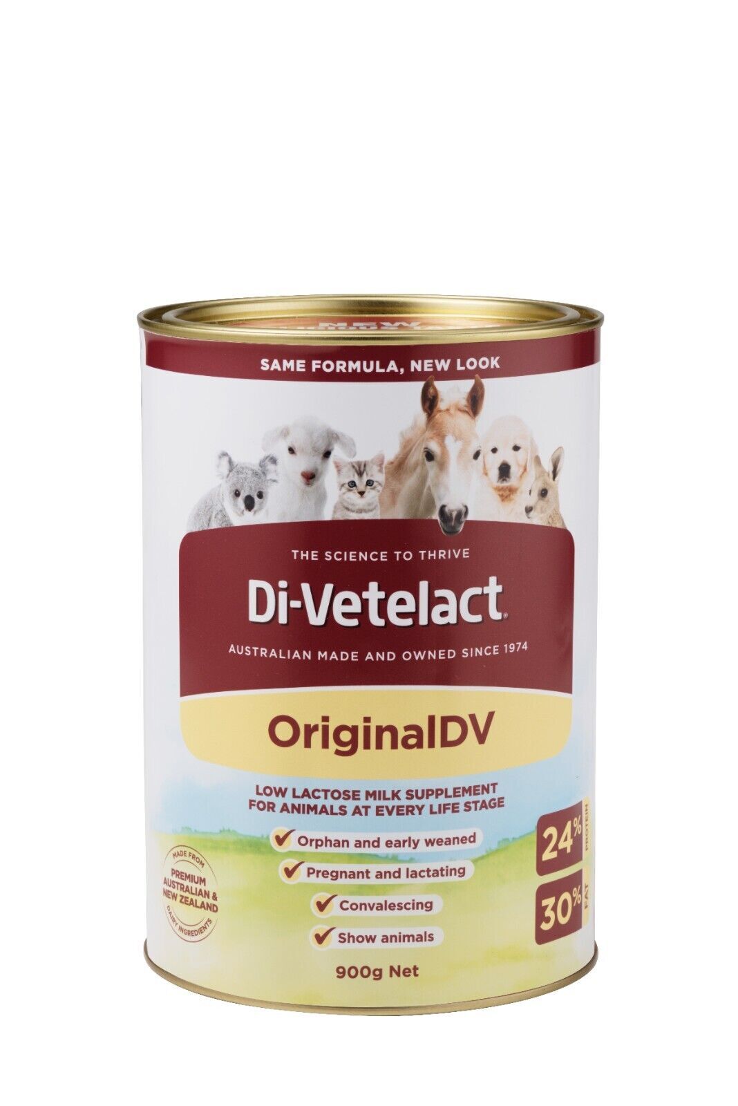 Di-Vetelact 900g LowLactose Animal Pet Cat Dog Hor