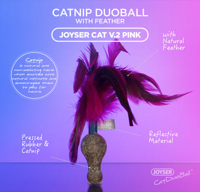 JOYSER Catnip Duoball with Feather Cat Toys Safet
