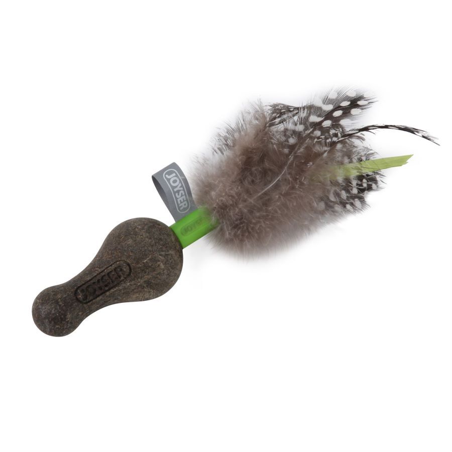 Catnip Duoball with green Feather Cat Toys Safety