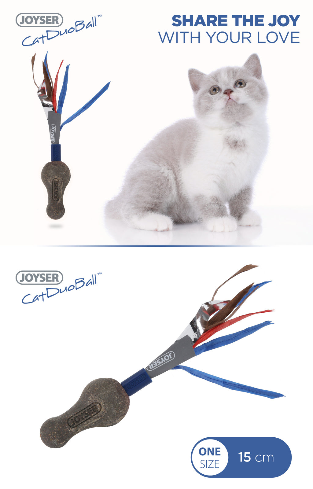 JOYSER Cat Toys Catnip Duoball With Crinkle Paper