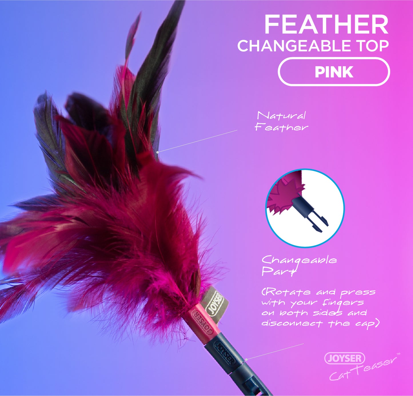 JOYSER Changeable Cap for Cat Teaser Wand Toys