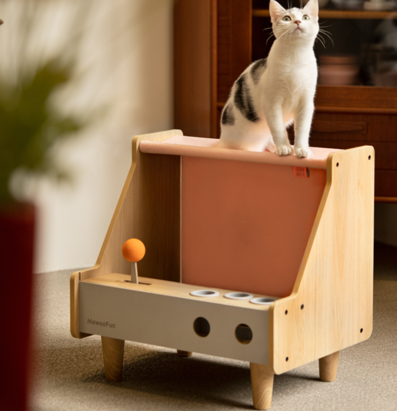 MewooFun Cat Game Box House Bed with Scratching Pa