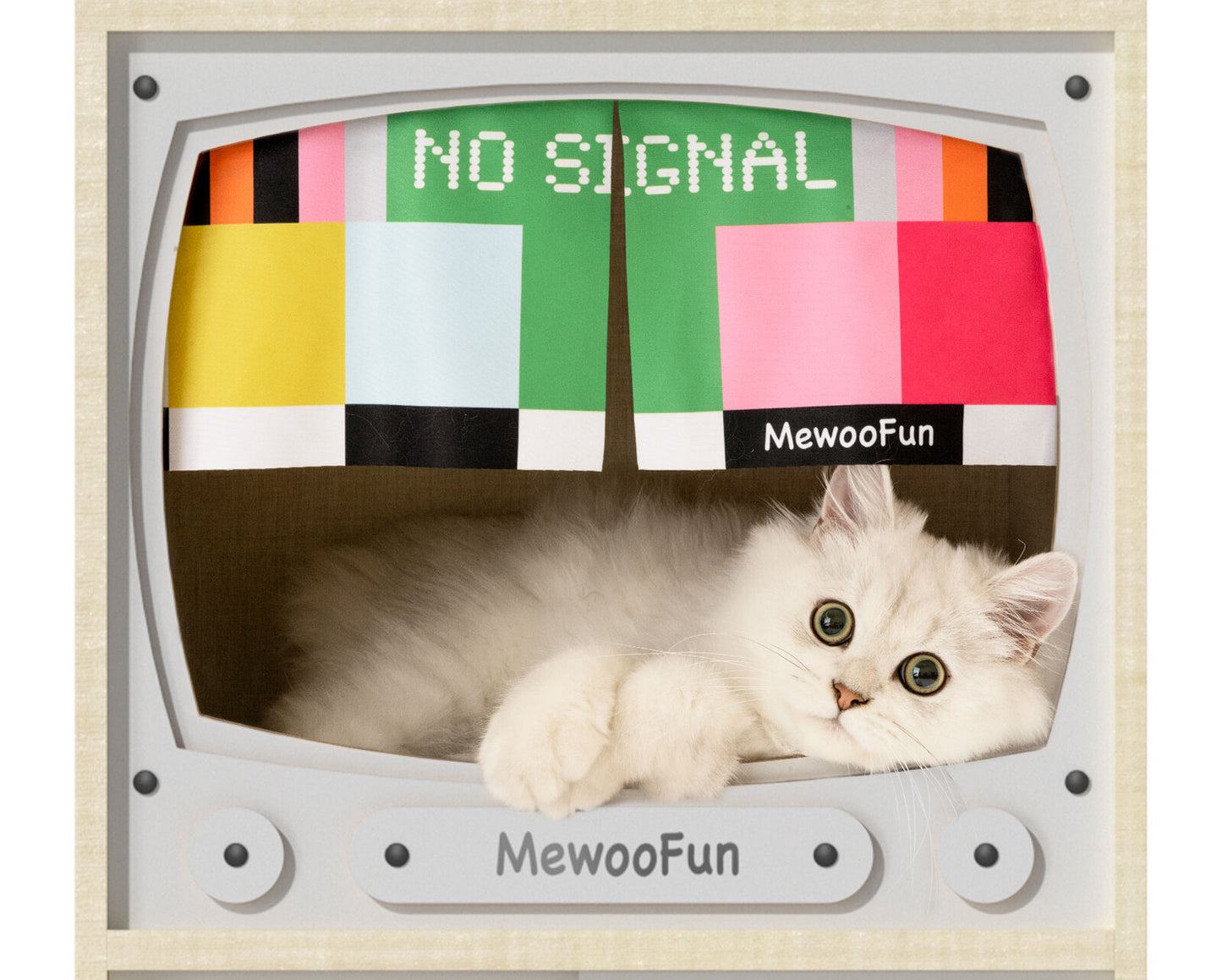 MewooFun Cat TV Box Bed Bedside Table with scratch