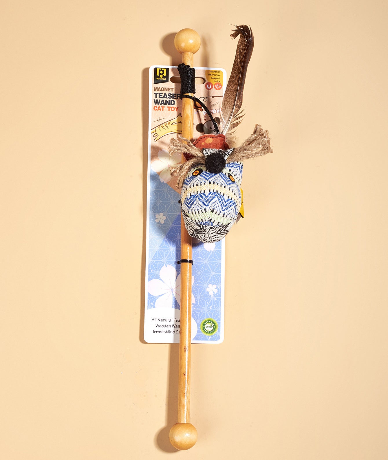 PETSVILLE Kitten Teaser Feather Wand Interactive S