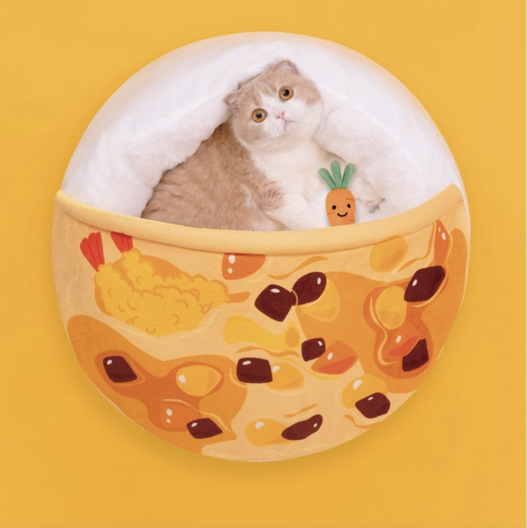 PurLab Curry Dog Cat Pet Calming Bed Warm Soft Rou